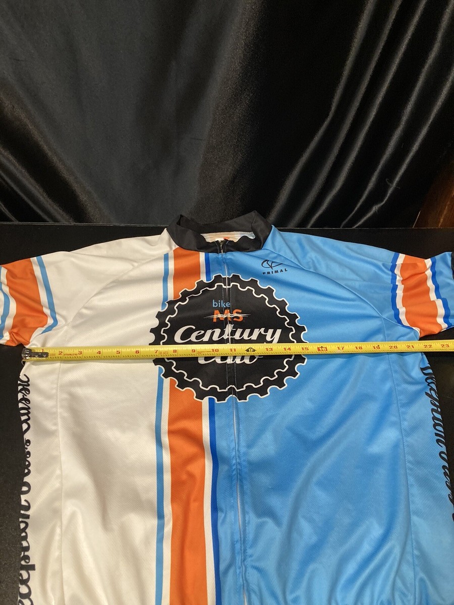 Maillot Cycliste Primal Homme XL - Bleu - Manches Courtes - Fermeture Complète - Neuf Avec étiquettes