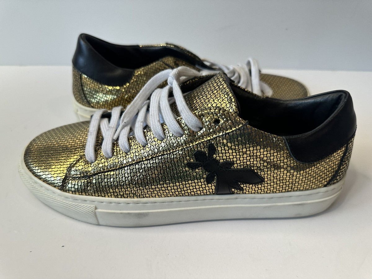 patrizia pepe gold metalic sneakers