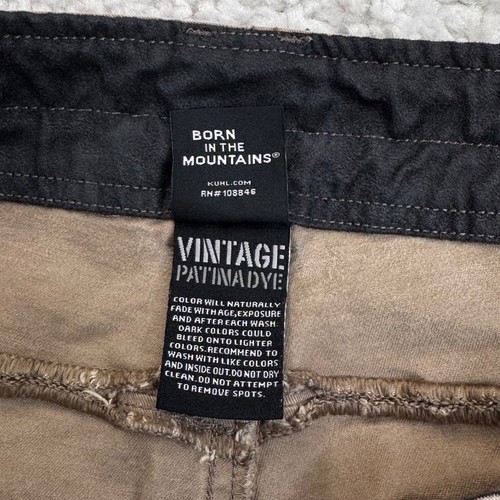 KUHL Pants Mens 40x32 Brown Flat Front Chino Vintage Patina Dye Rebel Cargo - Picture 6 of 14