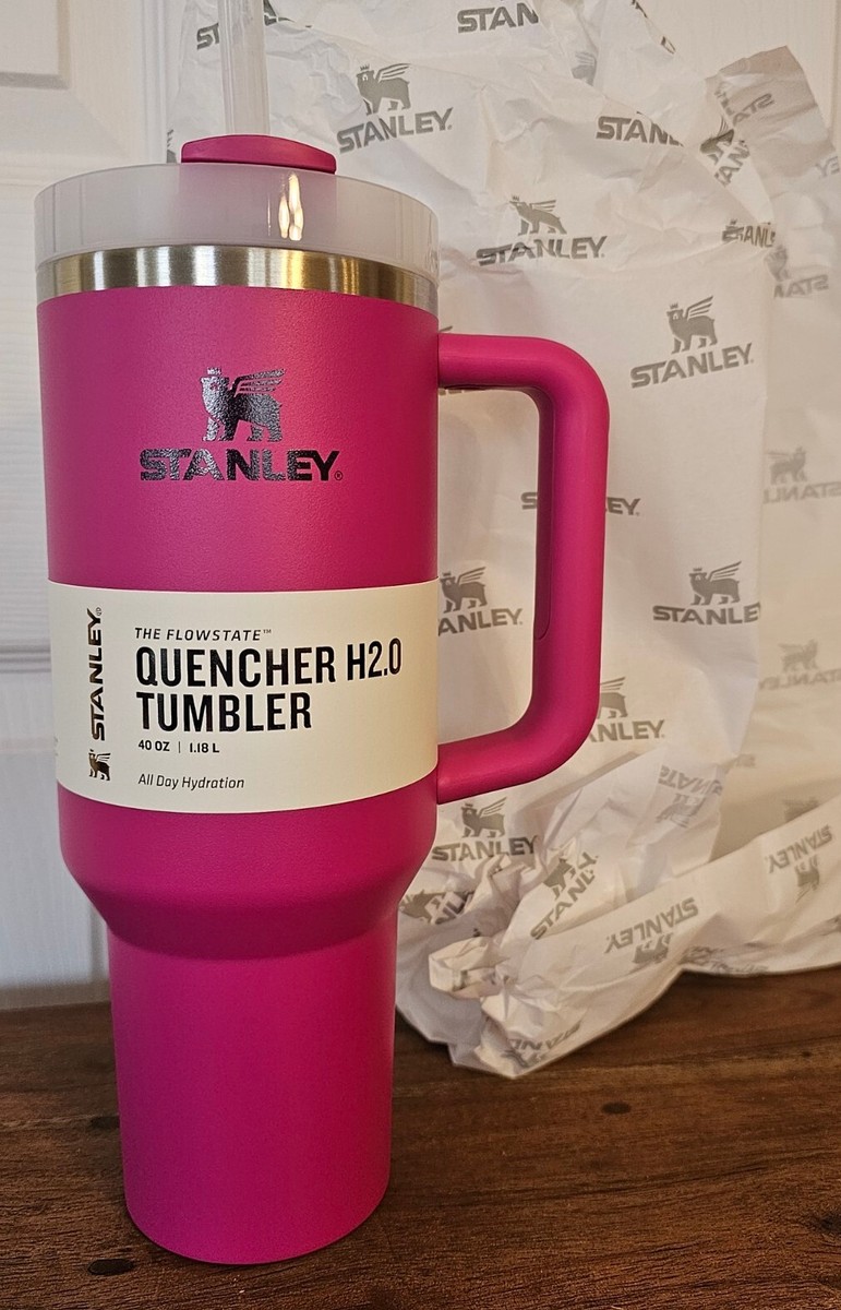 Authentic  New Stanley Fuchsia Pink  H2.0 Flowstate Quencher 40 oz  Tumbler