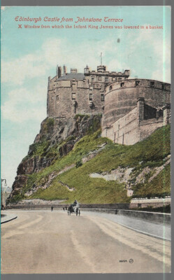 SEHR SCHÖNE ALTE POSTKARTE - BLICK VON JOHNSTONE TERRASSE - EDINBURGH CASTLE 1920