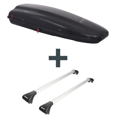 Dachbox G3 Arjes + Dachträger Menabo Ariete für Peugeot Partner Typ 5 / G Kit