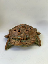 Large Weller Pottery Flower Frog CRAB 8 Hole Muskota Great Color 