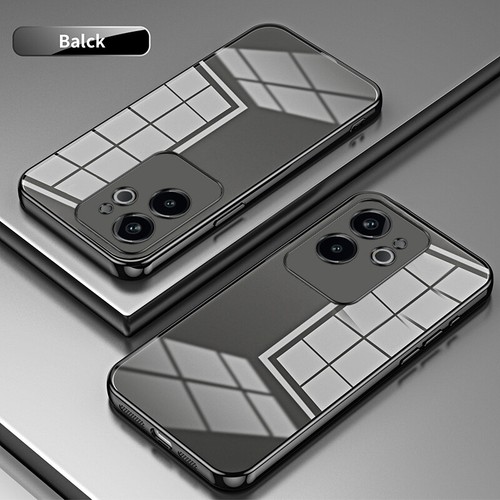 For Realme GT 6, Shockproof Plating Frame Transparent Soft Rubber Case Cover - 第 13/21 張圖片