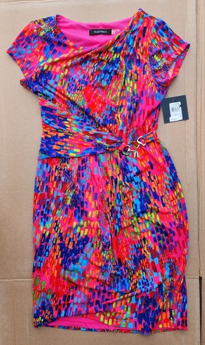Ellen Tracy Women's 6 Multi Color Cocktail Dress Abstract NWT
