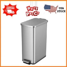Better Homes & Gardens 13.2 Gallon Slim Kitchen Trash Can, Stainless Steel Kitch