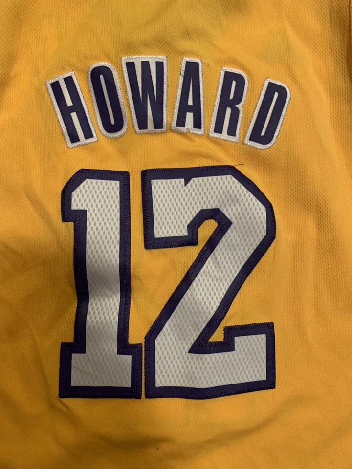 Camiseta Adidas 2013 LA Lakers Dwight Howard #12 NBA Swingman dorada juvenil M Foto 4 de 4