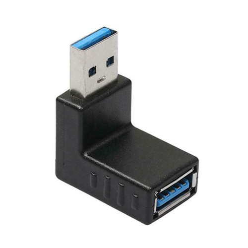 90° Angled USB 3.0 Type A Male to Female Plug Connector Adapter Convertor - Picture 2 of 4