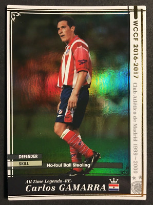 2016-17 Panini WCCF Legends ATLE Carlos Gamarra Atletico Madrid refractor card