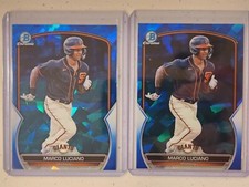 2023 Bowman Sapphire MARCO LUCIANO Chrome Prospect Giants Lot Of 2 Parallel
