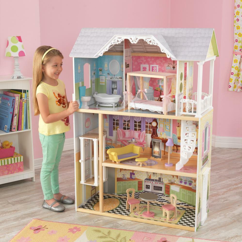 Kids Dollhouse Pretend Play 3 Levels 4+ Ft 4 Room Elevator Toddler Toy Gift New Kids Dollhouse Pretend Play 3 Levels 4+ Ft 4 Room Elevator Toddler Toy Gift New