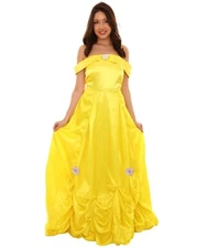 Adult Women's Princess Costume | Yellow Halloween Costume HC-042
