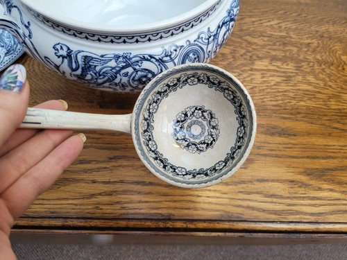Victorian Minton Florentine Transfer Printed Soup Tureen Cover & Ladle c1862 - Picture 9 of 14