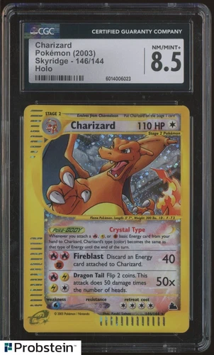 2003 Pokemon Skyridge #146/144 Charizard Holo CGC 8.5 NM-MT+
