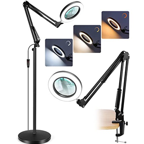 72 LED Lupe mit Licht und Ständer 10 stufenlos dimmbare LED-Schreibtischlampe - Bild 17 von 20