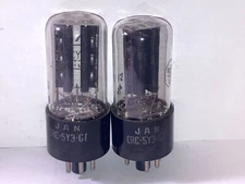 1953 RCA 5Y3GT VT-197-A JAN Mil-Spec Rectifier Tubes, Matched Pair, Tested
