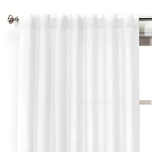 1 Pair 54 x 95 Light Filtering 100% Linen Curtain Panels - White - Threshold - Picture 9 of 10
