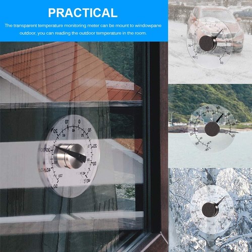 Außenthermometer, Transparentes Rundes Außenfenster Batteriefreies  - Bild 2 von 4