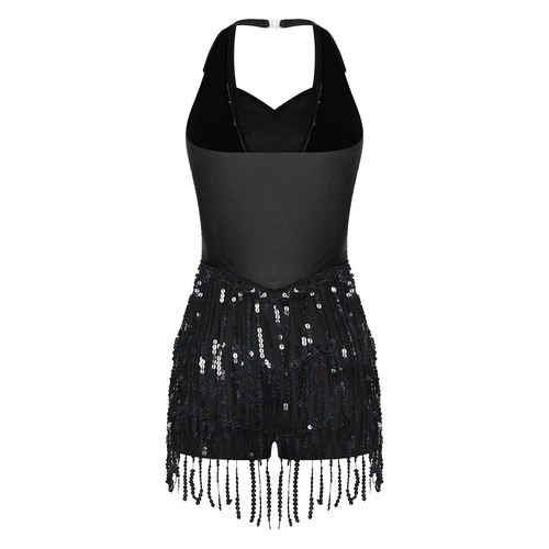 Womens Dancewear Samba Jumpsuit Fringe Leotard Tassel Dresses Sleeveless Tango - Picture 25 of 42