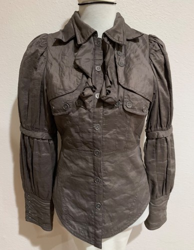 CONVERSE ONE STAR Womens Size S Military Style Jacket Blazer Buttons Pocket Look - Foto 20 di 22
