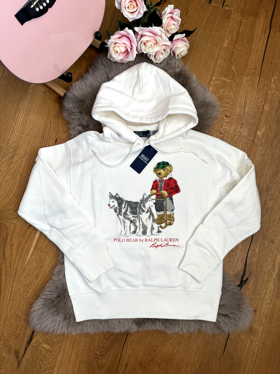 Polo RALPH LAUREN BEAR HOODIE Teddy White Dog Casual Trip Present