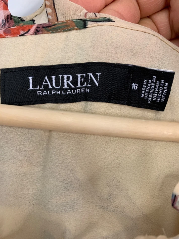 New Lauren Ralph Lauren Tiered Floral Maxi Dress Size 16 RHH10558 Long Sleeve - Image 4 of 4