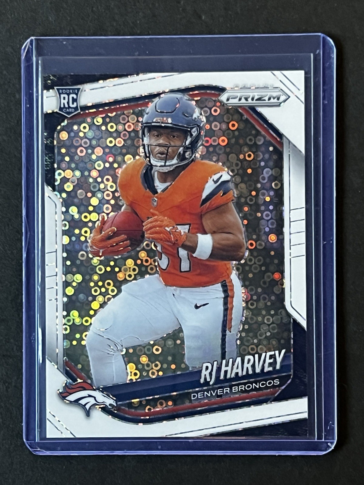 2025 Panini Prizm #303 RJ Harvey Rookie White Disco Denver Broncos