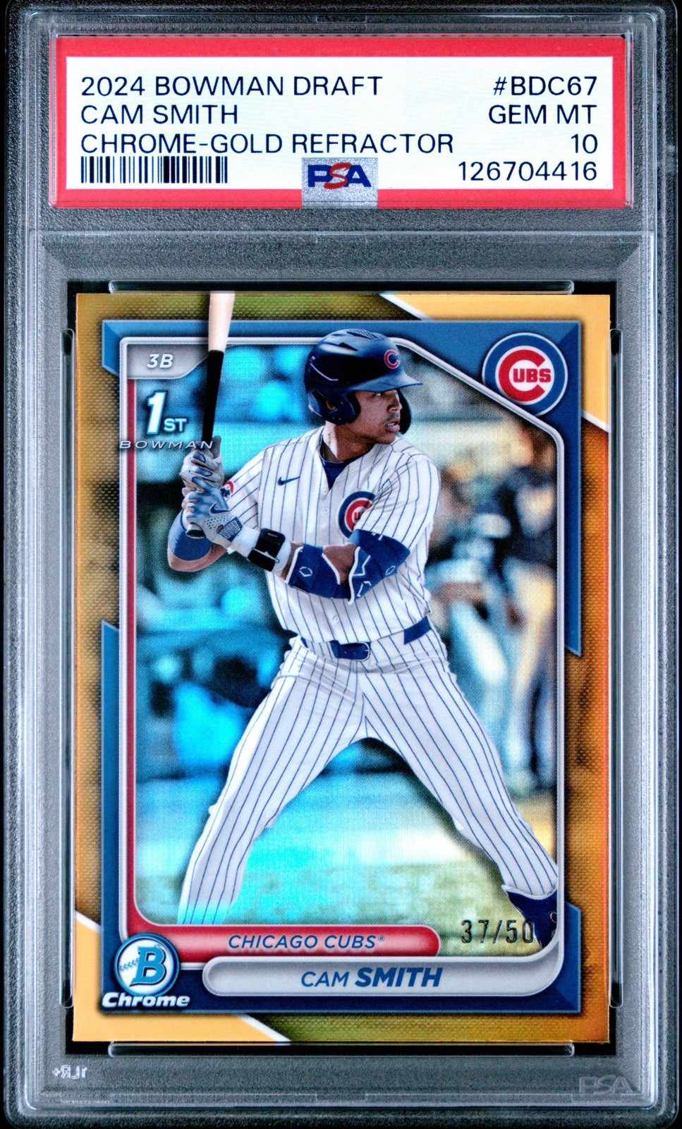 2024 Bowman Draft - Chrome Cam Smith #BDC-67 Gold Refractor /50 PSA 10
