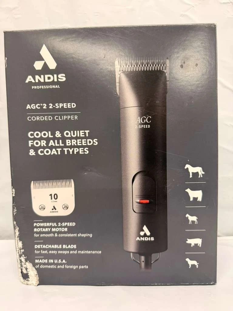 Andis AG2 2-Speed CLIPPER Set & 10 ULTRAEDGE BLADE*PET (I-2)