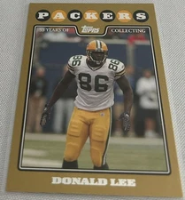 2008 Topps Football Donald Lee Green Bay Packers Gold Parallel #183 #d 1446/2008