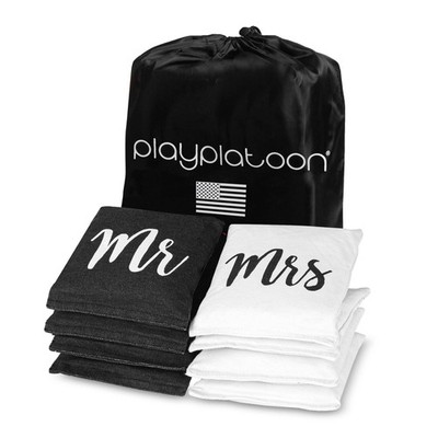 Play Platoon Premium Weather Resistant Cornhole Bags -Mr & Mrs Wedding Theme