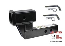 Trailer Hitch Riser for 2" Receivers, 4" Rise or Drop Solid  Steel Shank with