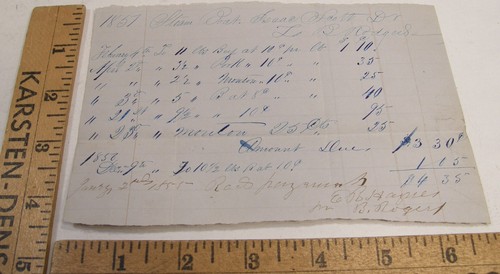 1857 ANTIQUE LIST OF PROVISIONS OCMULGEE RIVER GEORGIA STEAMBOAT ISAAC SCOTT