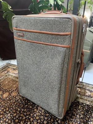 Hartmann Luggage 21  2-wheel Expandable Carryon Recent Tweed Leather Details EUC