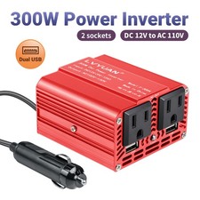 300W Car Van 12V to 110V 120V Power Inverter Converter Charge Phone Laptop Trip