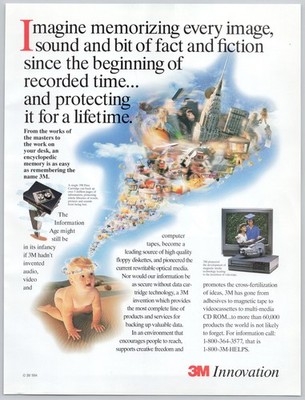 3M Innovation Data Cartridge Information Age Computer 1994 Vintage Print Ad
