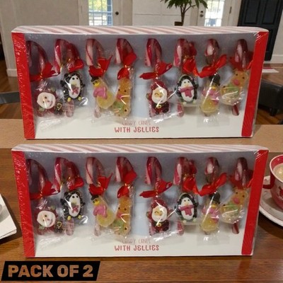 Festliche Zuckerstangen mit Gelee Figuren verpackt Pfefferminz Süßigkeiten