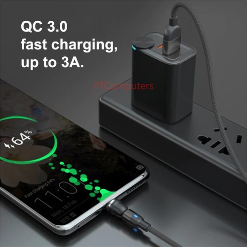 Magnetic 540 Fast Charging Data Cable Phone Charger For Type-C Micro USB iPhone - Picture 5 of 24