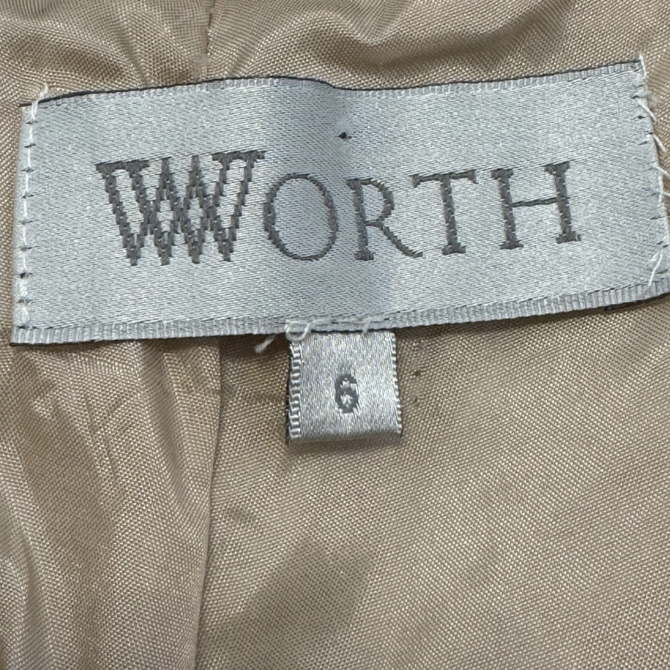 Worth New York Women’s Metallic Silver Brocade Pants Size 6 Dressy Lined USA - Image 4 of 4