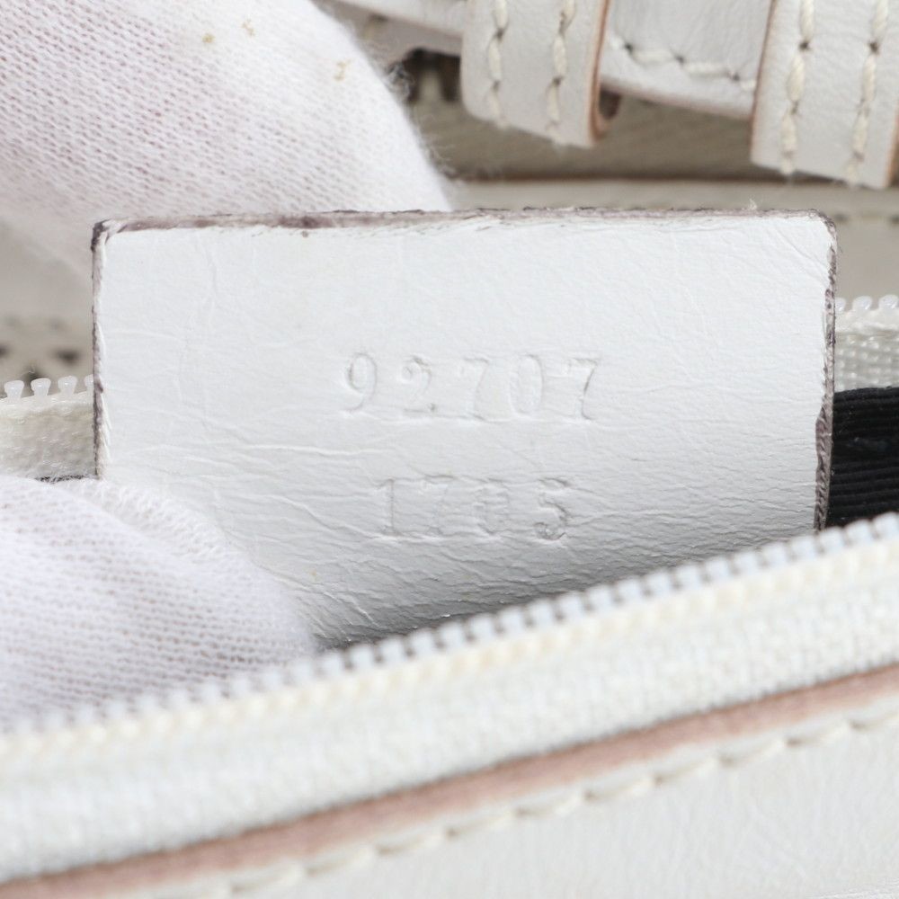 Gucci 92707 White Leather Shoulder Bag Women's Crossbody Authentic Rare thumbnail 10