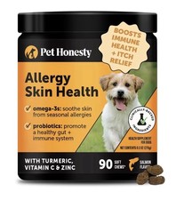 Pethonesty Allergy Skinhealth Fish Oil Probiotic,Vitamin E for Dogs 90ct