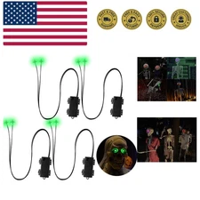 Chilling 4 Pack Green LED Glowing Eyes for DIY Halloween Masks and Props