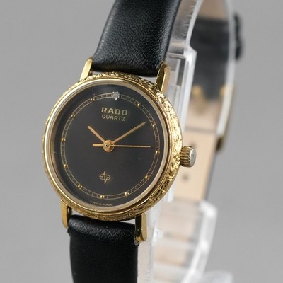 RADO 110.5113.2 Quartz Women's Watch Gold 24mm Vintage New Battery New Leather