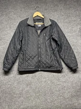Columbia Women's Core Diamond Quilted Puffer Jacket Size L Black Full Zip