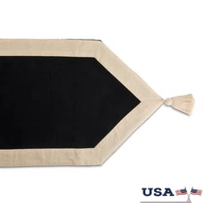 Handmade Table Runner Elegant Black Gold Border Dining Decor Protection 14x72 US