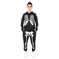 New Men's Halloween Skeleton Tracksuit Hoodie  Joggers Set