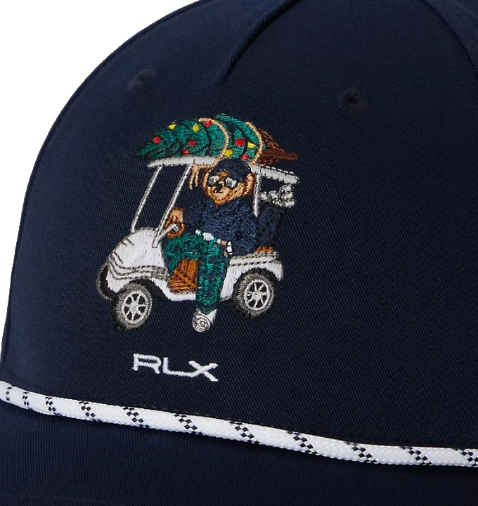 全新带标签 罕见 100% 正品 Ralph Lauren 高尔夫熊 RLX 通风海军帽/帽子 — 第 2/3 张图片