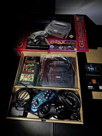 Sega Genesis Model 2 Console with 3 Controllers and Sonic 2 6-Pack Xmen 2 CIB