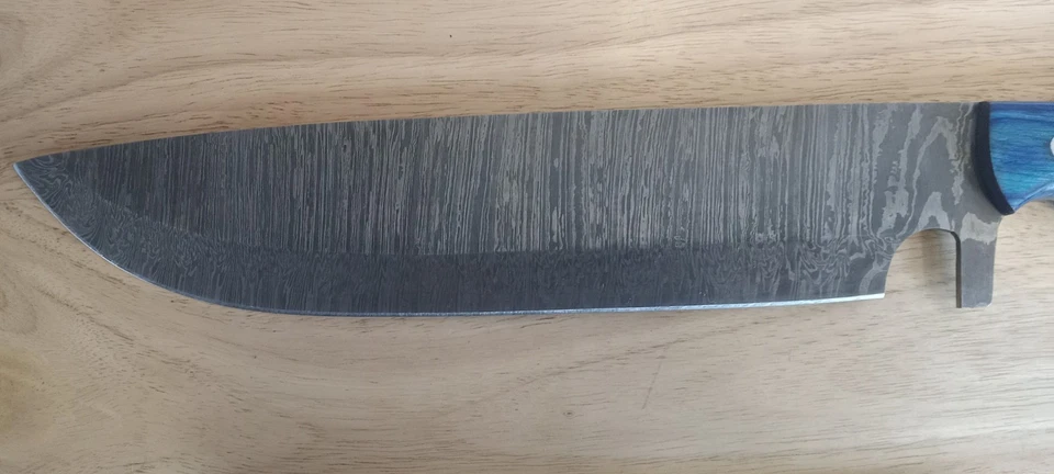 Cuchillo de camping Bowie de 15 pulgadas Damasco Bushcraft de caza con funda de cuero regalo Foto 3 de 4