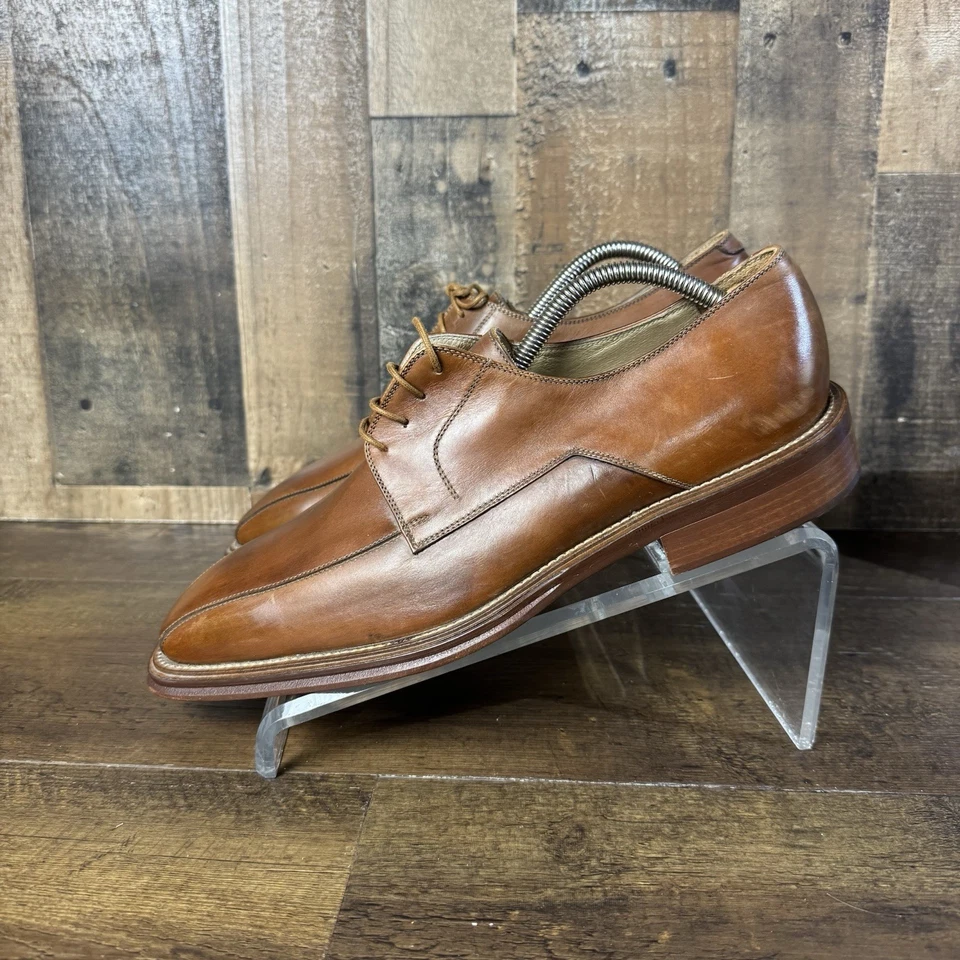 Men’s Bachrach Leather Brown Oxford Size 10.5 Italy New - Image 3 of 4